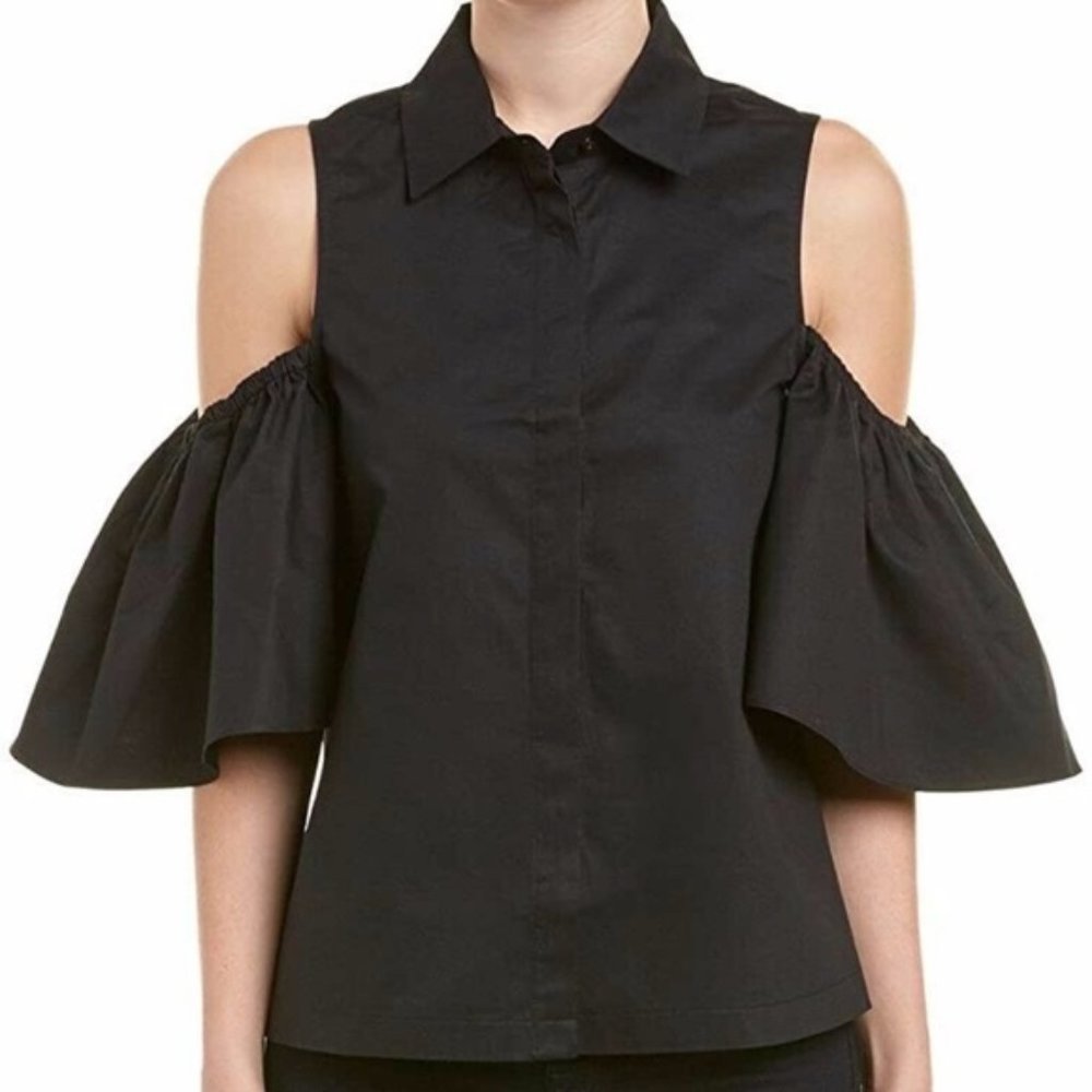 Catherine Malandrino Linette Black Cut Out Top